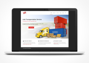 Custom WordPress Web Design Link Transportation laptop