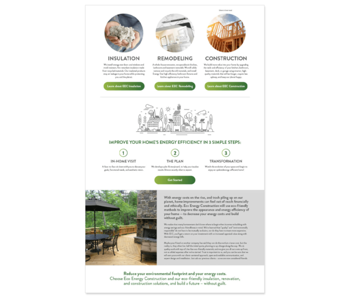Eco Energy Construction - Website Design